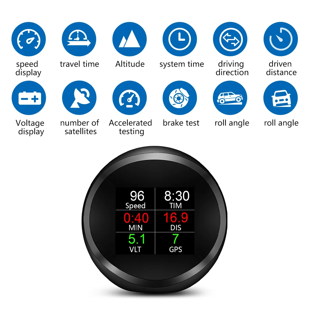 Car Slope Meter Off Road Accessories 4x4 HUD Smart Inclinometer Car Digital Speed Tilt Pitch Angle inclinometro Head Up Display