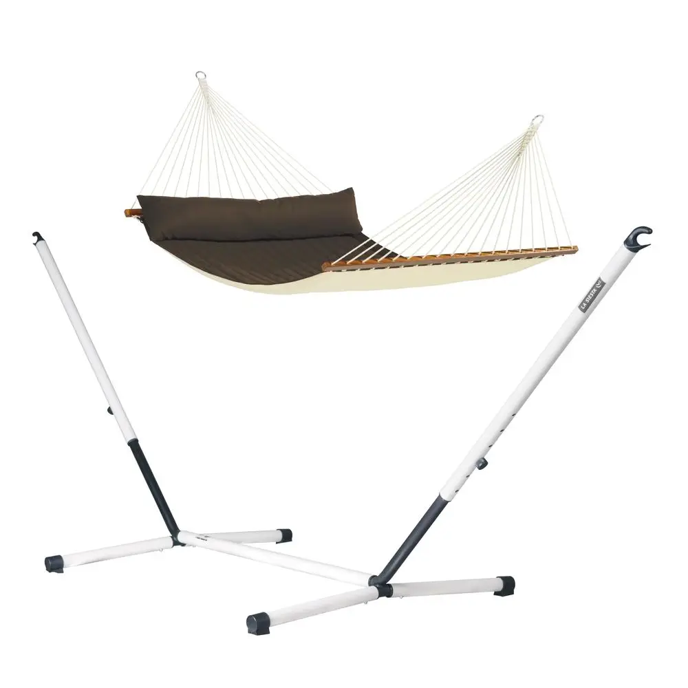 

Alabama Quilted Hammock with Spreader Bar amp Nautico Stand Portable Weatherproof Large Outdoor Hammock with Stand, 2 Person Ha