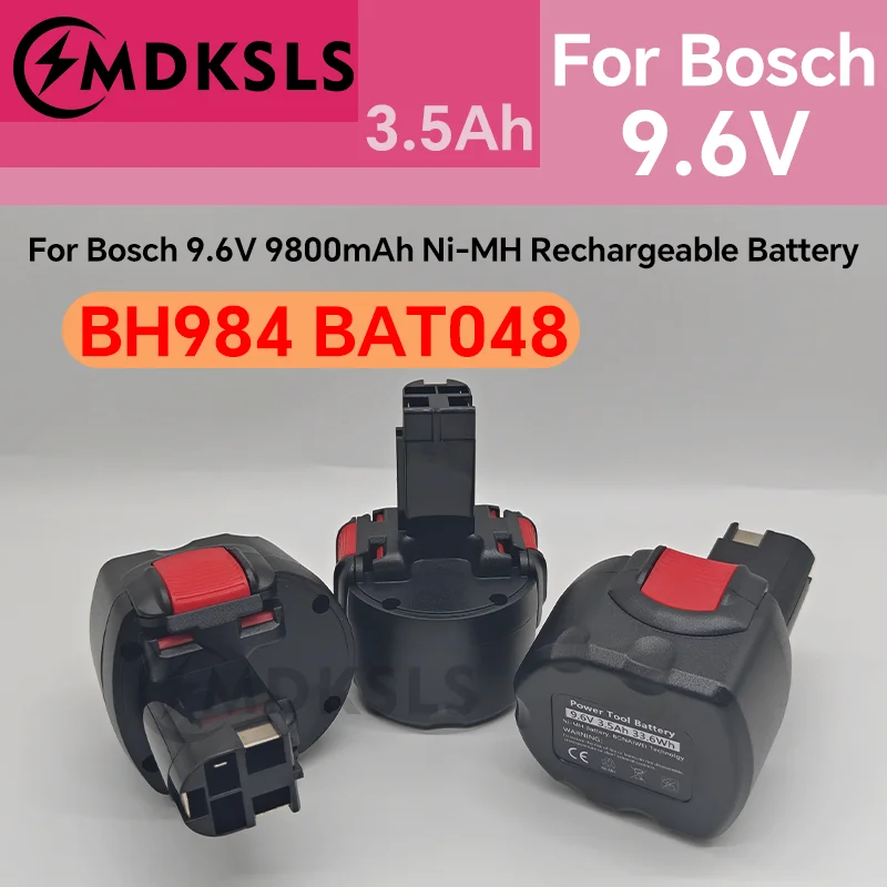 2026 New BAT048 for Bosch 9.6V 3500mAh Ni-MH Rechargeable Battery Power Tools Battery for Bosch PSR 960 BH984 BAT048 BAT119