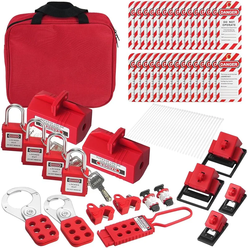 

Best Of 2025-Electrical Lockout Tagout Kit, 47 PCS Safety Lotokit Circuit Breaker Lockouts, For Industrial, Electric Power