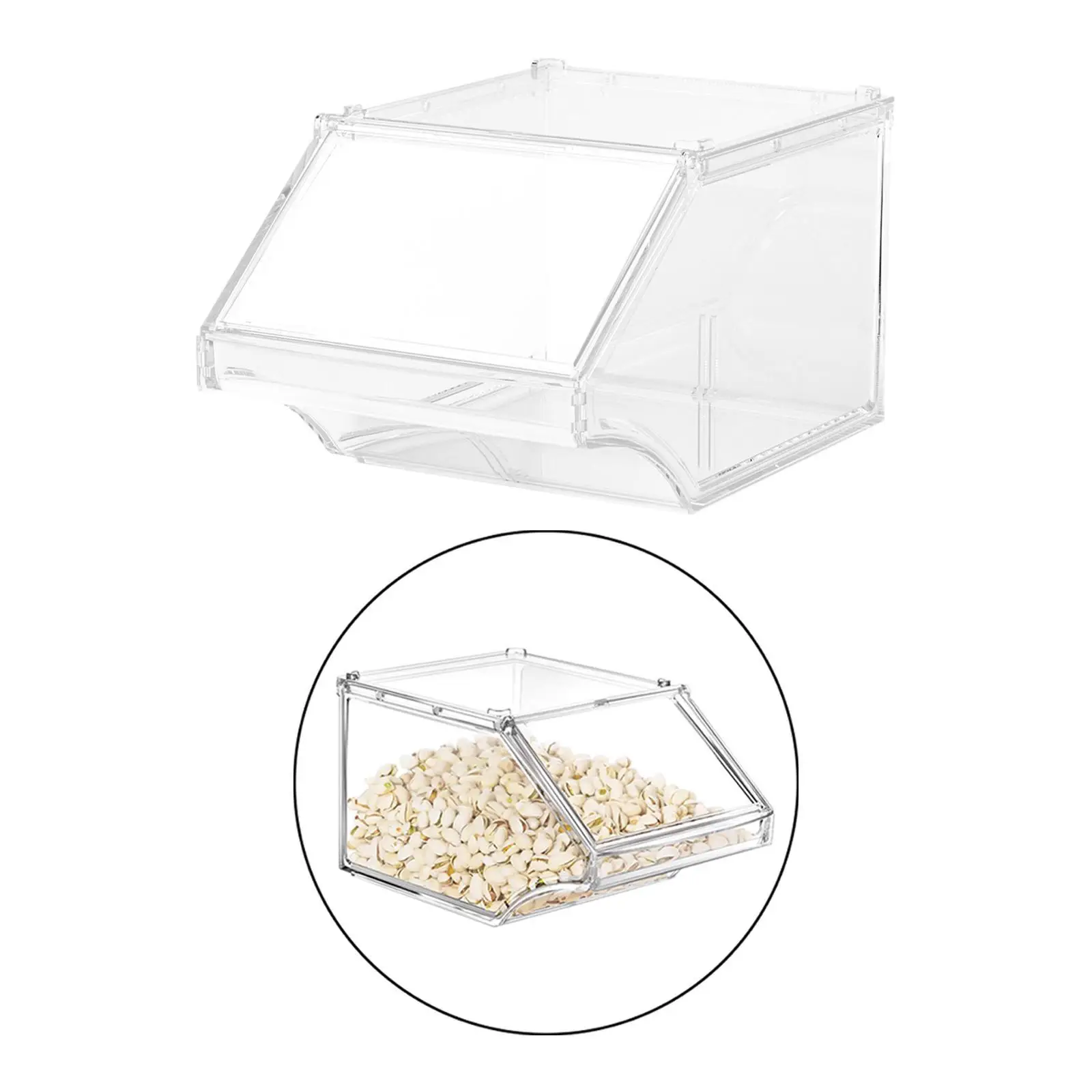 Acrylic Storage Bin Food Box Open Front Food Storage Container Display Container Candy Bin for Candy Store Retail Events