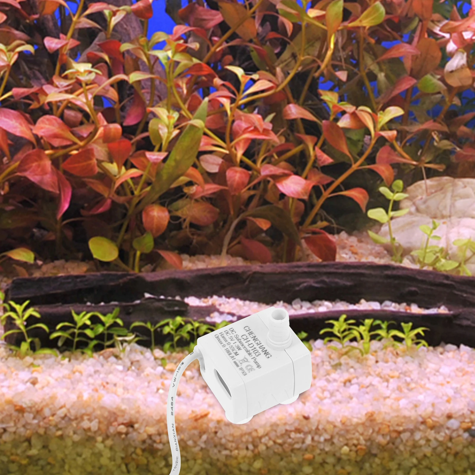 

USB Submersible Water Pump Side suction for Fish Tank Pond Fountain Small Pet Planter Quiet Portable