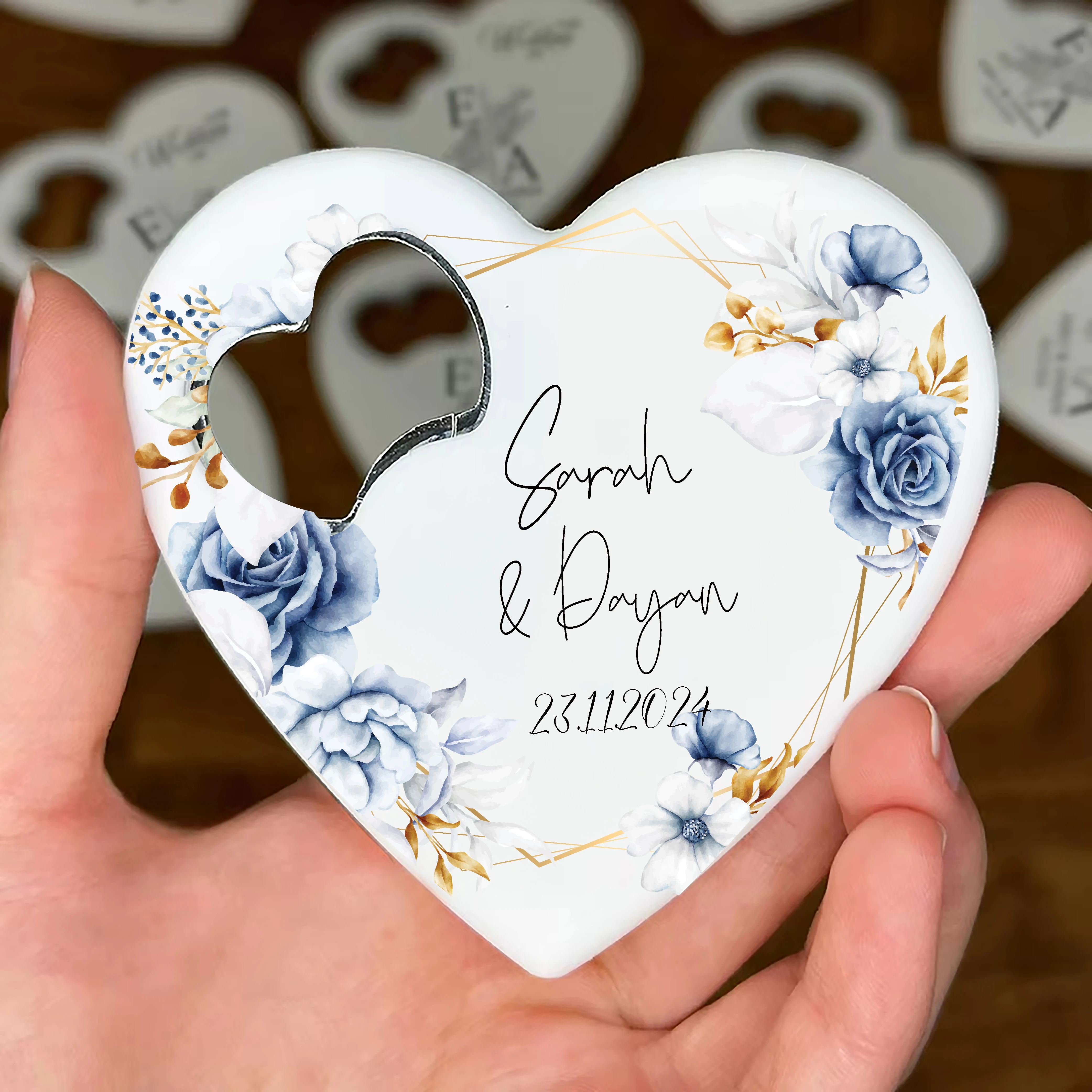 Personalized Magnet Opener Favors Wedding Party Favors Heart-Shaped Bottle Opener for Guests in bulk For Guest Thank You Favor