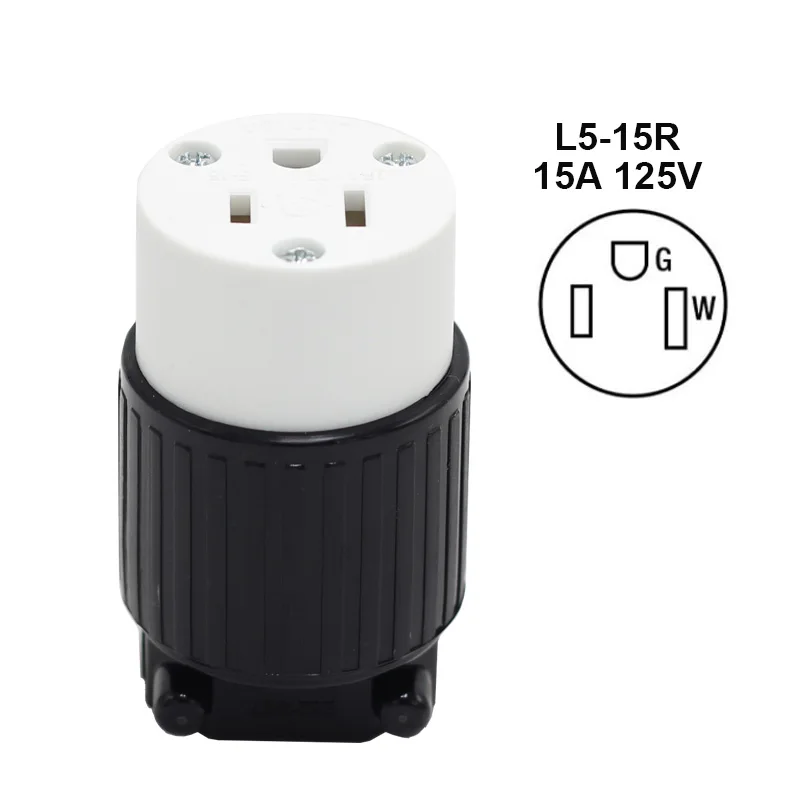 LK5515 US NEMA 5 15R Straight splitte Female Power Socket 15A 125V 3 Pin Electrical Industrial Wiring Connector Outlet  American