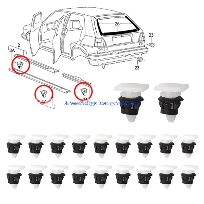 

H7BD 191853577A Door Sill Scuff Plate Panel Trim Clips for Vehicle Auto Accessory