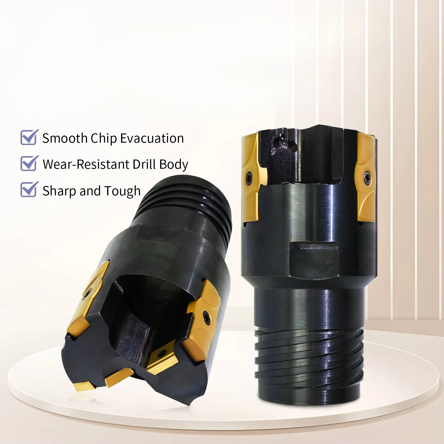 BTA Deep Hole Drill Bit Tools Boring Head Reaming Drill Carbide Indexable Drill Bit K10-K30 Grade CVD/PVD Coated Metalworking
