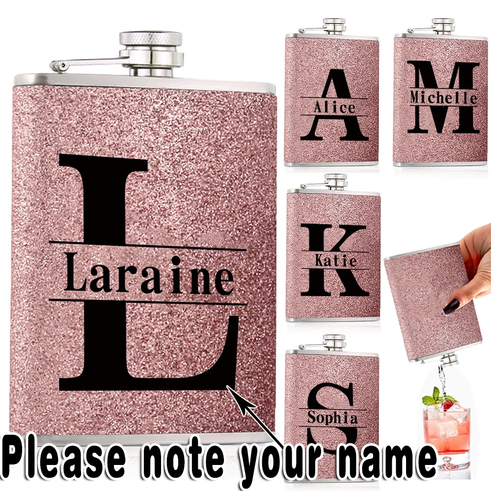 

Customized Name 8oz Wine Pot Metal Hip Flask Stainless Steel Liquor Organizer Whiskey Flagon Bottle Alcohol Container Drinker