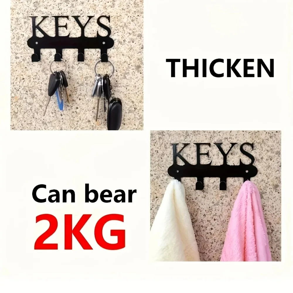 1pcs Metal Key Holder, Wall Mounted Key Hooks, Key Please Row Hooks for Entryway, Front Door, Hallway, Aesthetic Room Decor