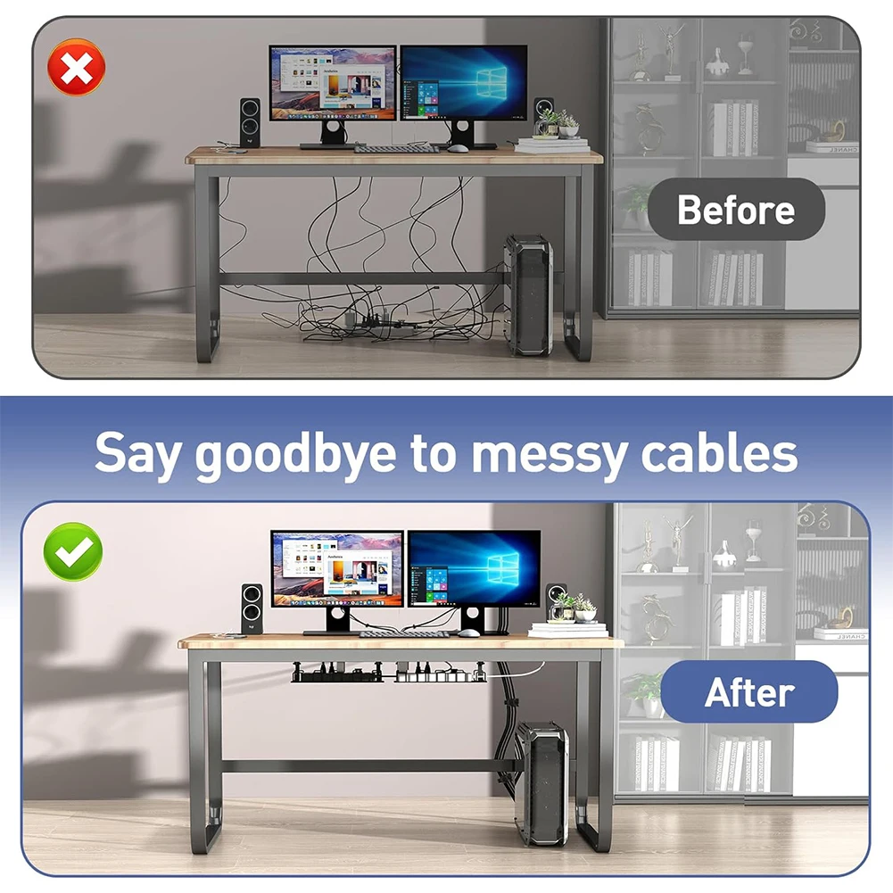 Металлический стеллаж для хранения под столом, лоток для управления кабелями, органайзер для кабеля для дома и офиса, кухонные аксессуары для хранения без пробивания отверстий