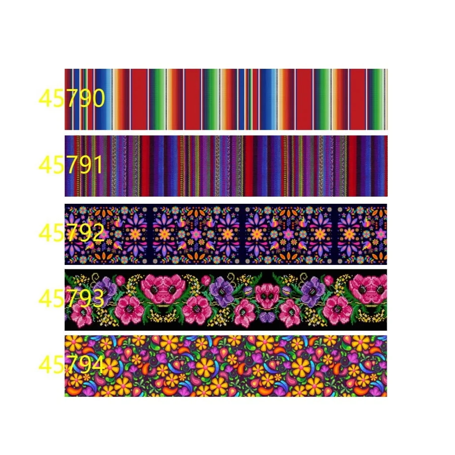 50yardsMexican Fiesta Serape Paisley Floral Grosgrain Ribbon Tribal Western Pattern DIY  Hairbow Sewing Gift Wrapping Ribbons