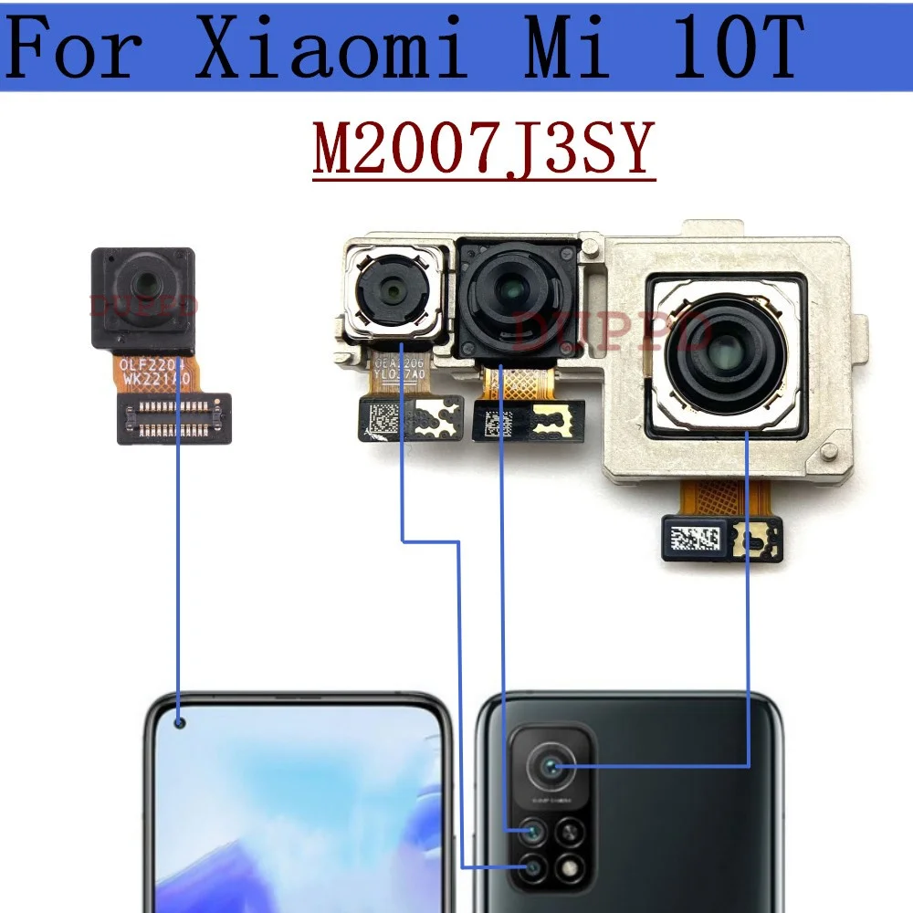 

Rear Front Small Camera For Xiaomi Mi 10T 5G M2007J3SY Original Back Main Big Macro Wide Camera Module Flex Cable Repair Parts