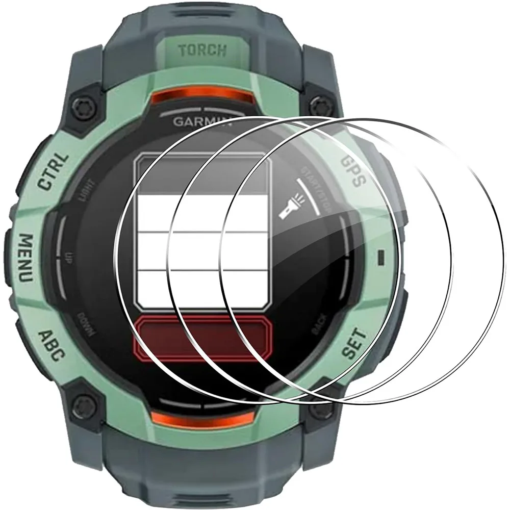 3 個強化ガラスガーミン本能 3 AMOLED/ソーラー 45 ミリメートル/50 ミリメートルスクリーン HD/傷つきにくいプロテクターフィルムアクセサリー