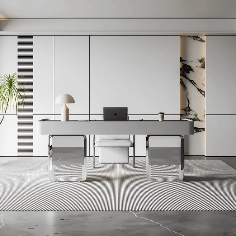 Desk light luxury modern home original designer slate desk Italian minimalist with drawers mirror office desk