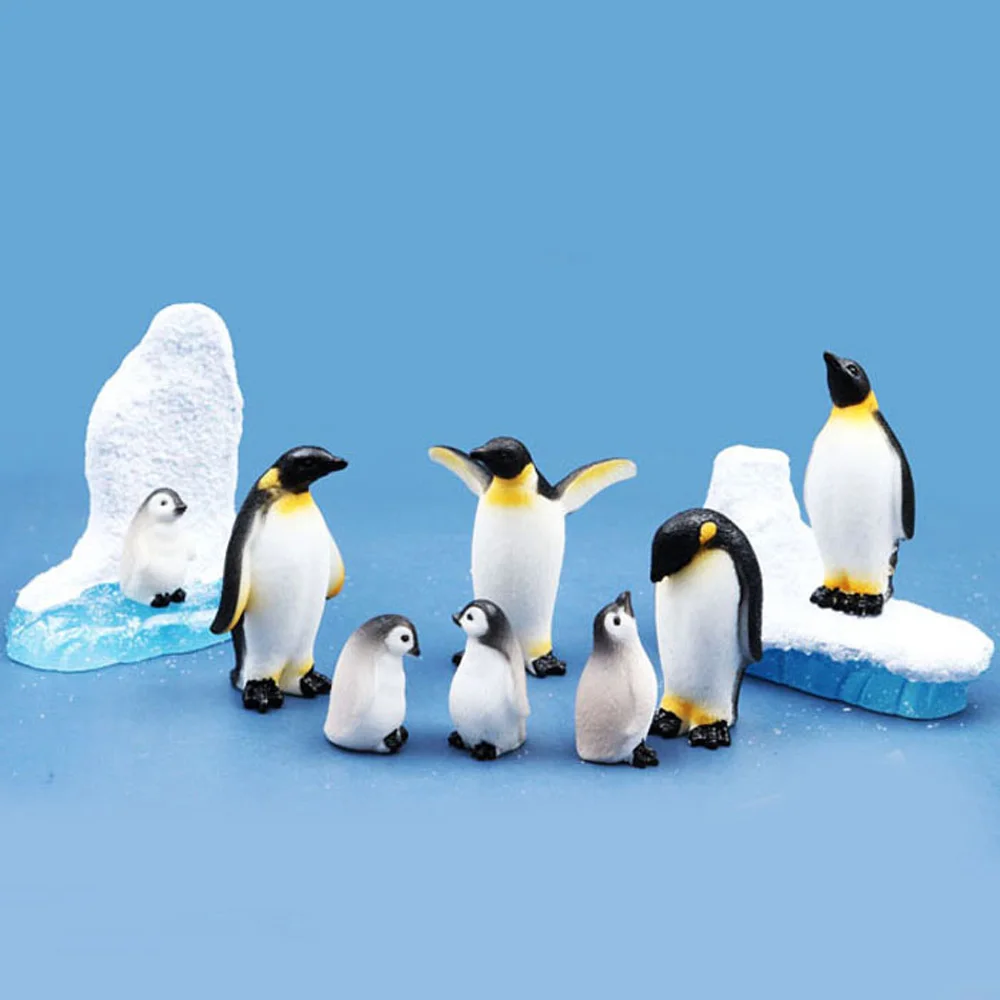 Resin Iceberg Penguin Craft Model Winter Figurine Miniature Micro Landscape Fairy Garden Handmade Ornament