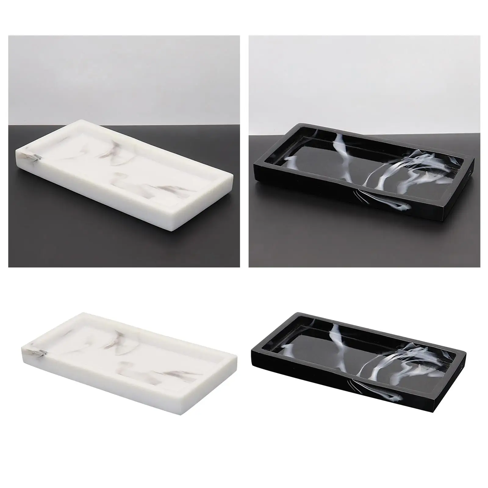 Nordic Imitation Marble Resin Tray Toilet Vanity Tray Bathroom Tank Tray for Soap Towel Decor Kithen Tray Dish