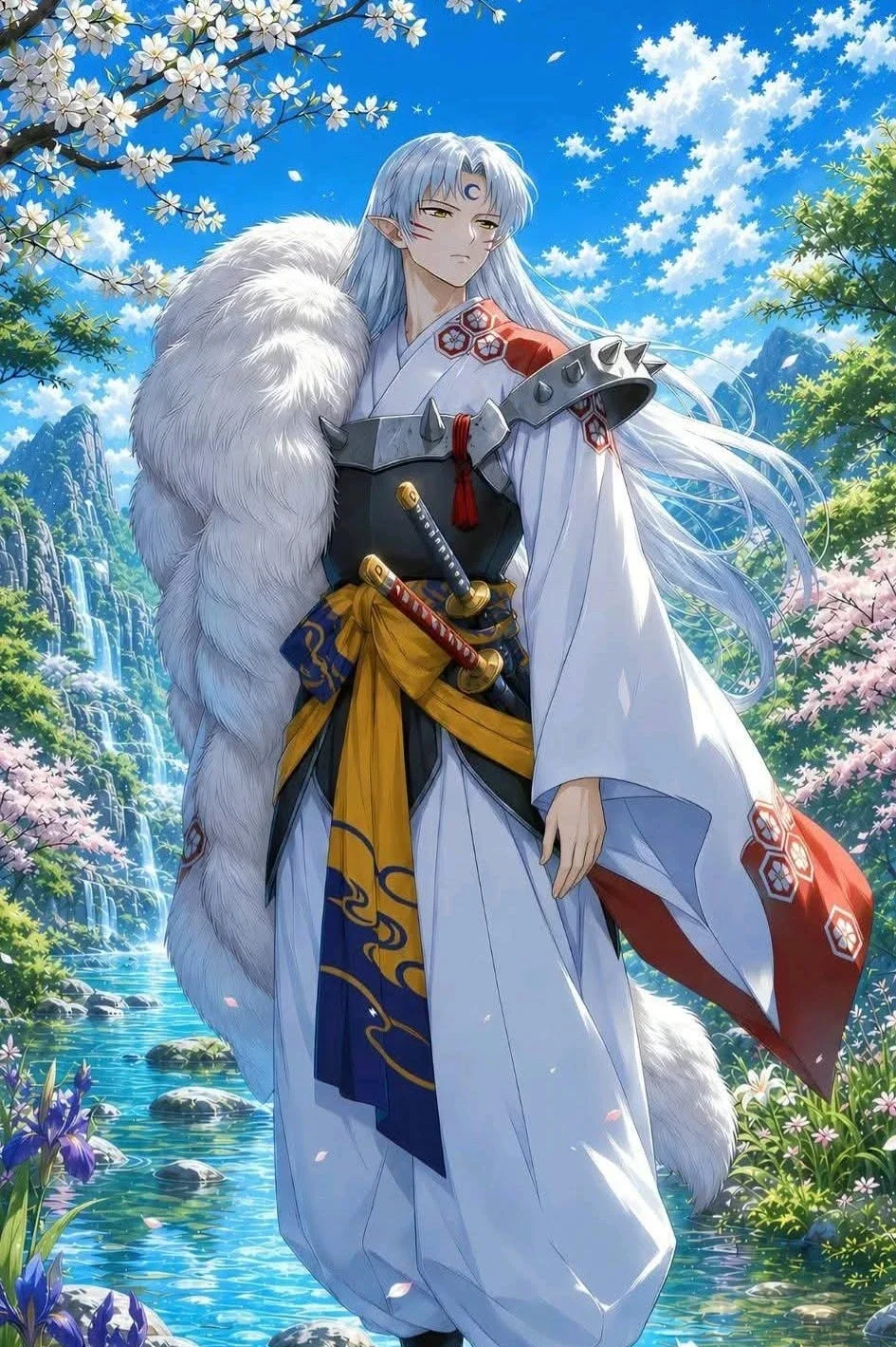 Diamond Painting, Inuyasha Sesshomaru Mosaic Handicraft, DIY Artwork, Perfect for Holiday Gift and Home Wall Decoration