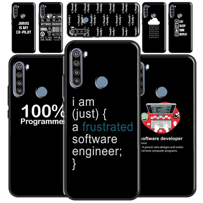 Programmer Code Software Case For Redmi Note 12 10 8 9 11 Pro Cover For Redmi Note 12S 11S 10S 9S 8T 9C 10C 12C Coque