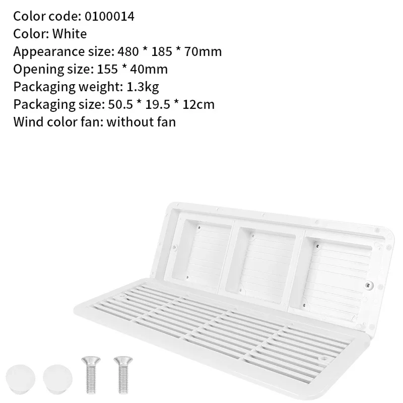 Heavy-Duty Universal Replacement Exterior Vent Cover with Louvre Grille - Durable & Weather-Resistant for RV/Caravan