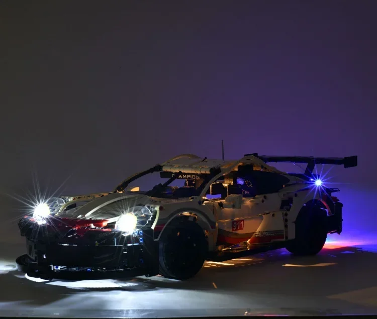 Kit luce a led per 911 blocchi tecnici per auto City RSR veicolo da corsa mattoni lampada fai da te giocattoli 42096 non incluso modello di auto