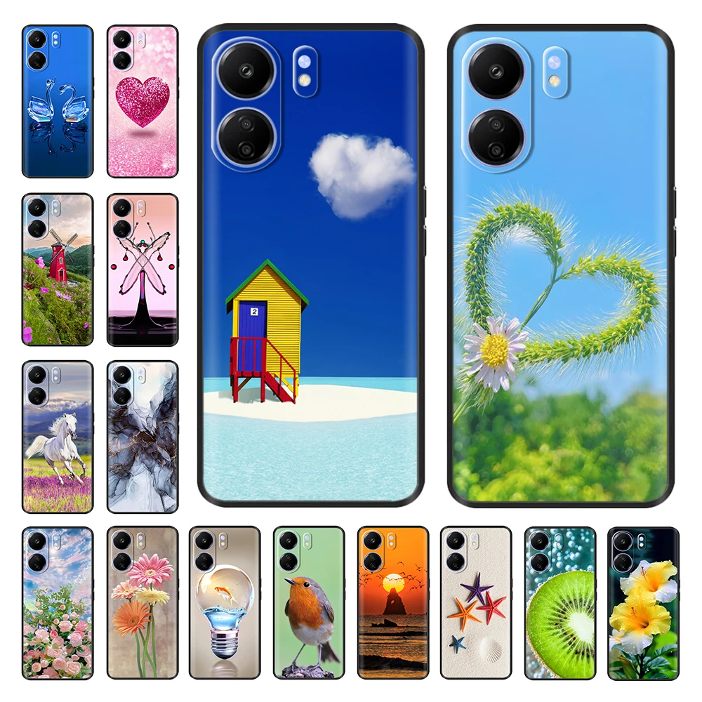 For Xiaomi Poco C65 Case Cute Patterned Full Protection Soft Silicone Cartoon Cover For POCO C65 C 65 PocoC65 Coque Funda Bumper