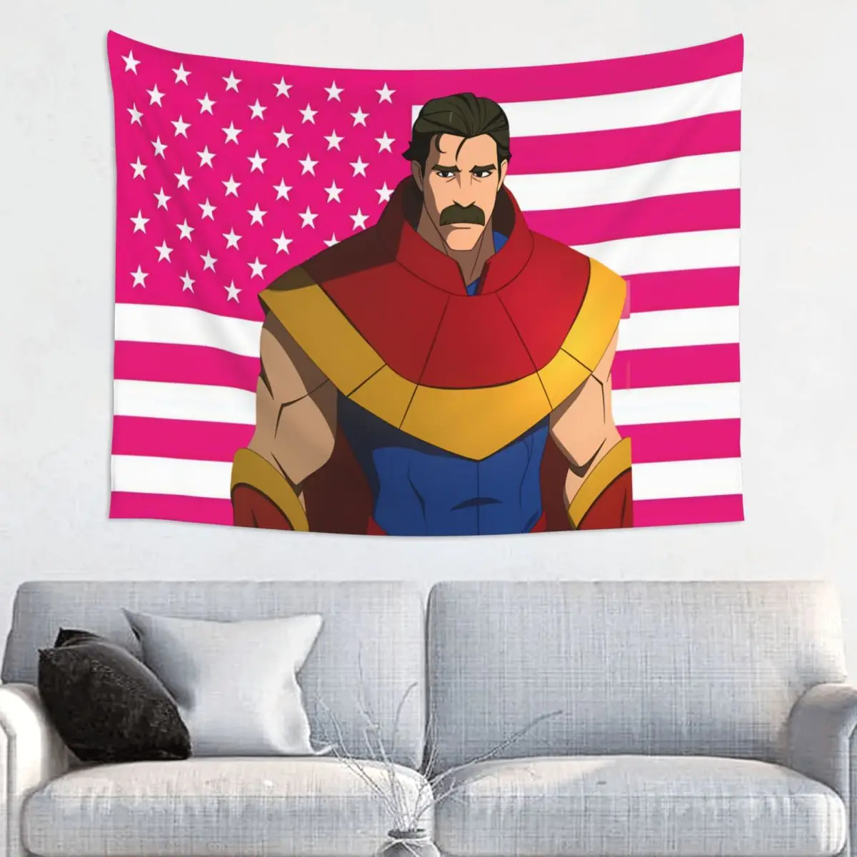 Pink American Flag Pink American Flag Dispatch Game Flag Tapestry Wall Hanging Tapestries for Living Room Dorm Decor