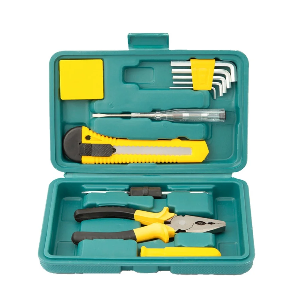 

12 Piece Core Tool Kit with Pliers Screwdrivers Hex Wrenches Tape Measure and Voltage Tester for Basic Home Improvement