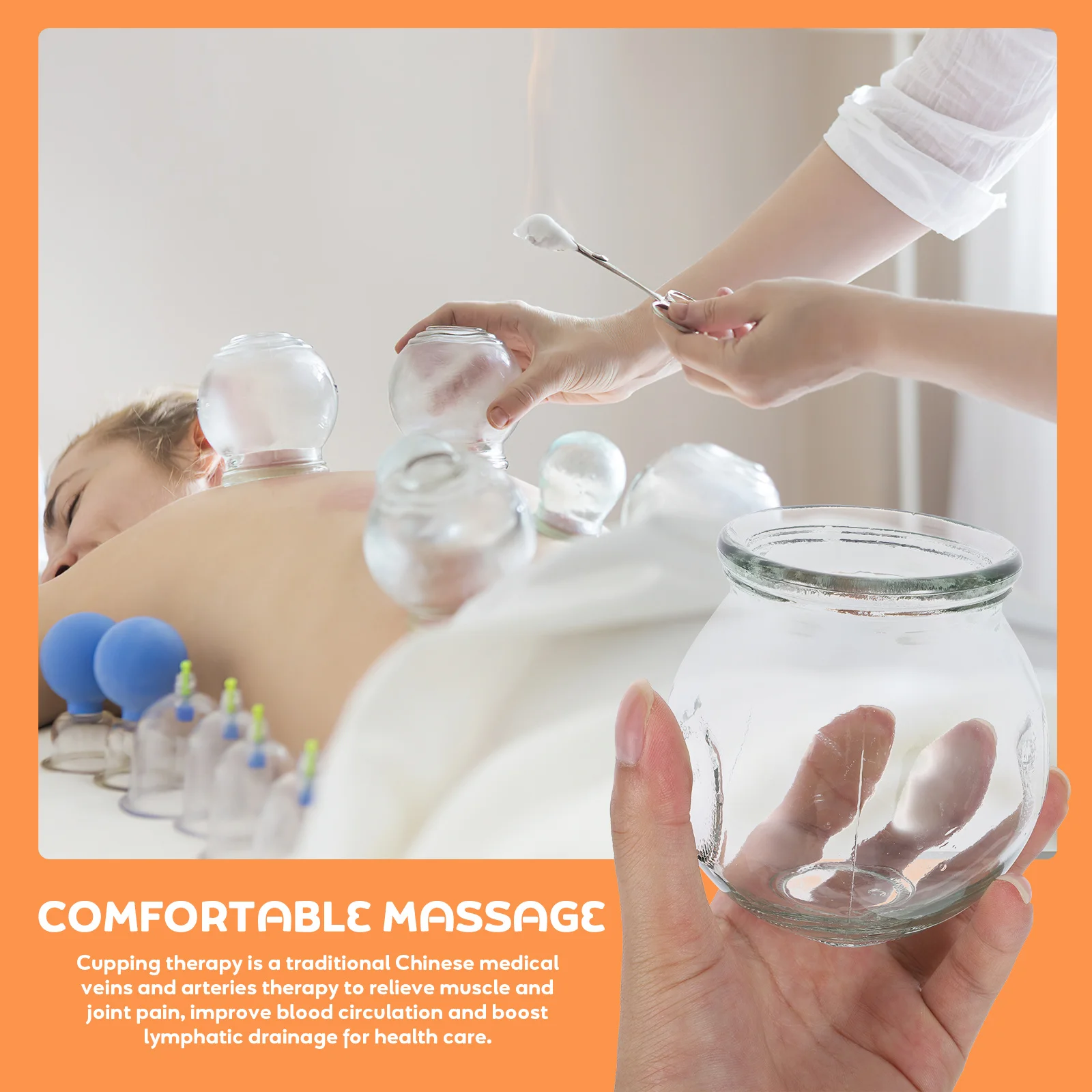 5 قطعة جهاز علاج فراغ الحجامة الزجاجية تصميم بسيط امتزاز قوي آمن مقاوم للانفجار التصريف اللمفاوي #4