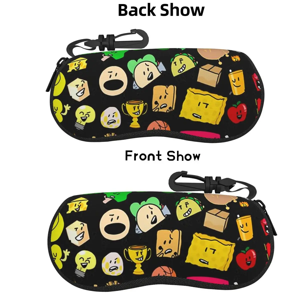 

Classic BFDI Inanimate Insanity All Characters (Transparent) Shell Glasses Case Sunglasses Box Women Men Soft Eyeglass Bag Pouch