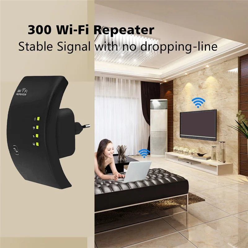 Nuovo - Ripetitore Wifi Extender a lungo raggio Ripetitore Wifi wireless Ultraboost Amplificatore Wi-Fi 300M Ripetitore Wi-Fi Spina UE