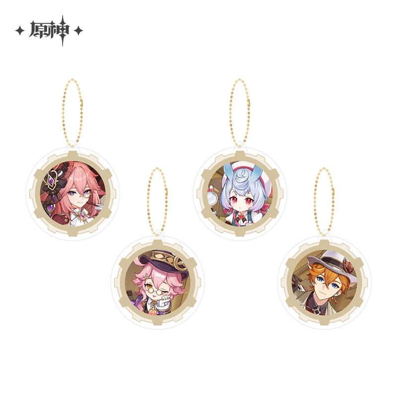 Game Genshin Impact Keychain MiHoYo Official 2024 Carnival Gathering Series Yae Miko Dori Pendant Keyrings Cosplay Fans Gifts