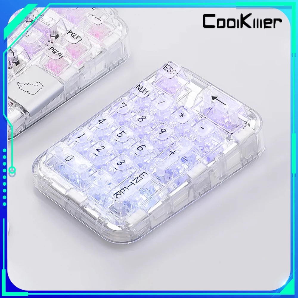 

Coolkiller Polar Bear Pad Transparent Mini Keyboard Three Mode RGB Hot Swap Custom Programming Keypad Gasket Ergonomics Win Gift