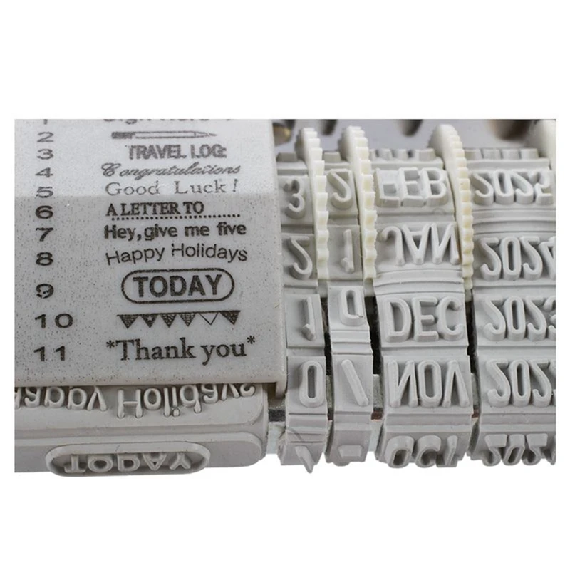 Carimbo de borracha DIY Palavras e Data, Roda Rolo, Papelaria, 2 PCs