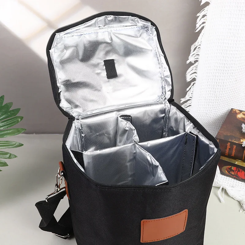 

Lunch Bag Red Wine Insulation Bag 4 Bottles Wine Cold Ice Cooler Pouches Outdoor Red Wine Carrier Handbag Champagne Picnic Bag
