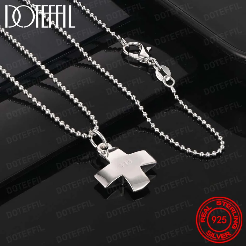 قلادة متقاطعة رائعة من الفضة الإسترليني عيار 925، إكسسوار هيب هوب أنيق وهدية للرجال والنساء #4