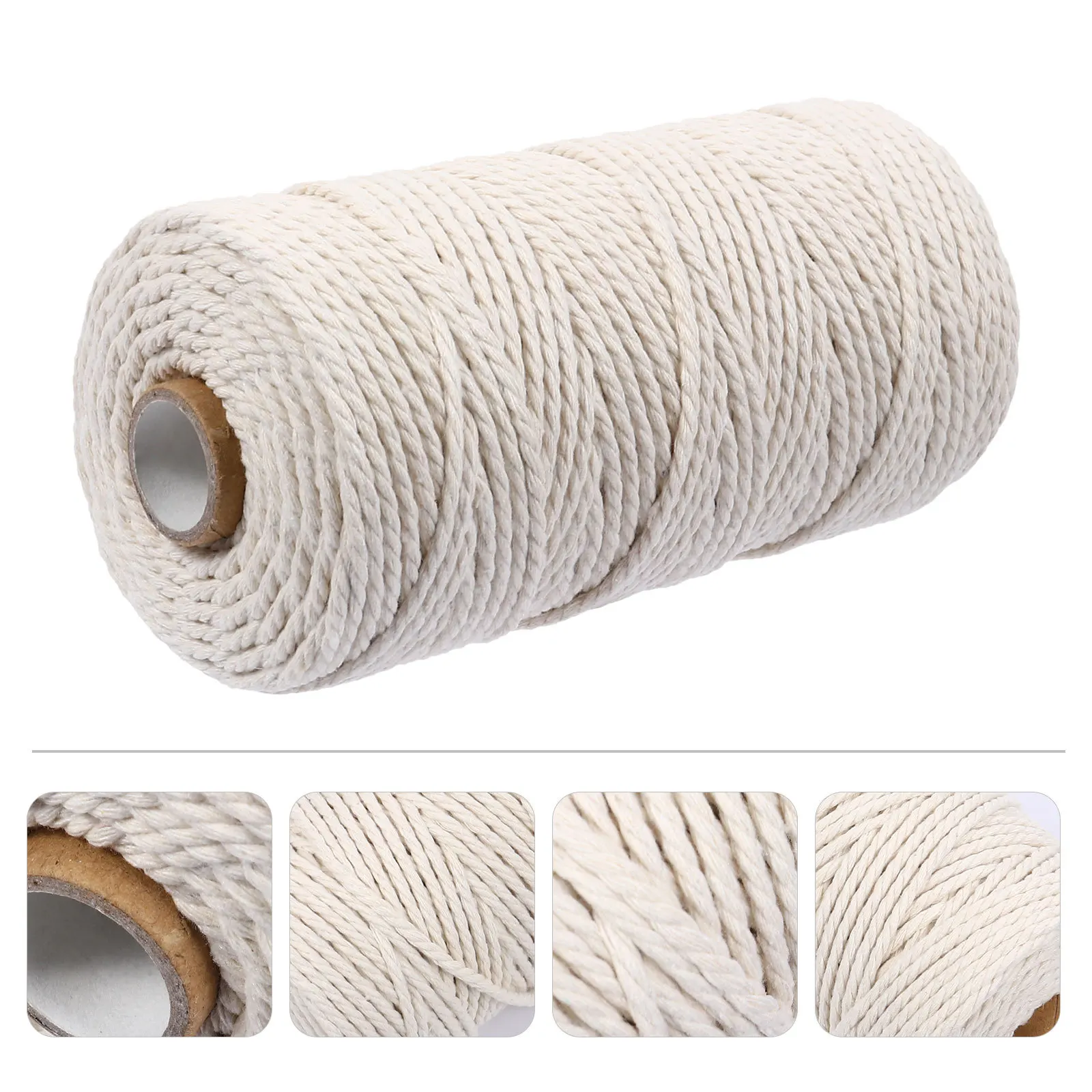 

1 Roll Macrame Cotton Cord Natural 3mm Thick for DIY Crafts Home Decor Wedding Arch Gift Wrapping String Rope Cotton Cord