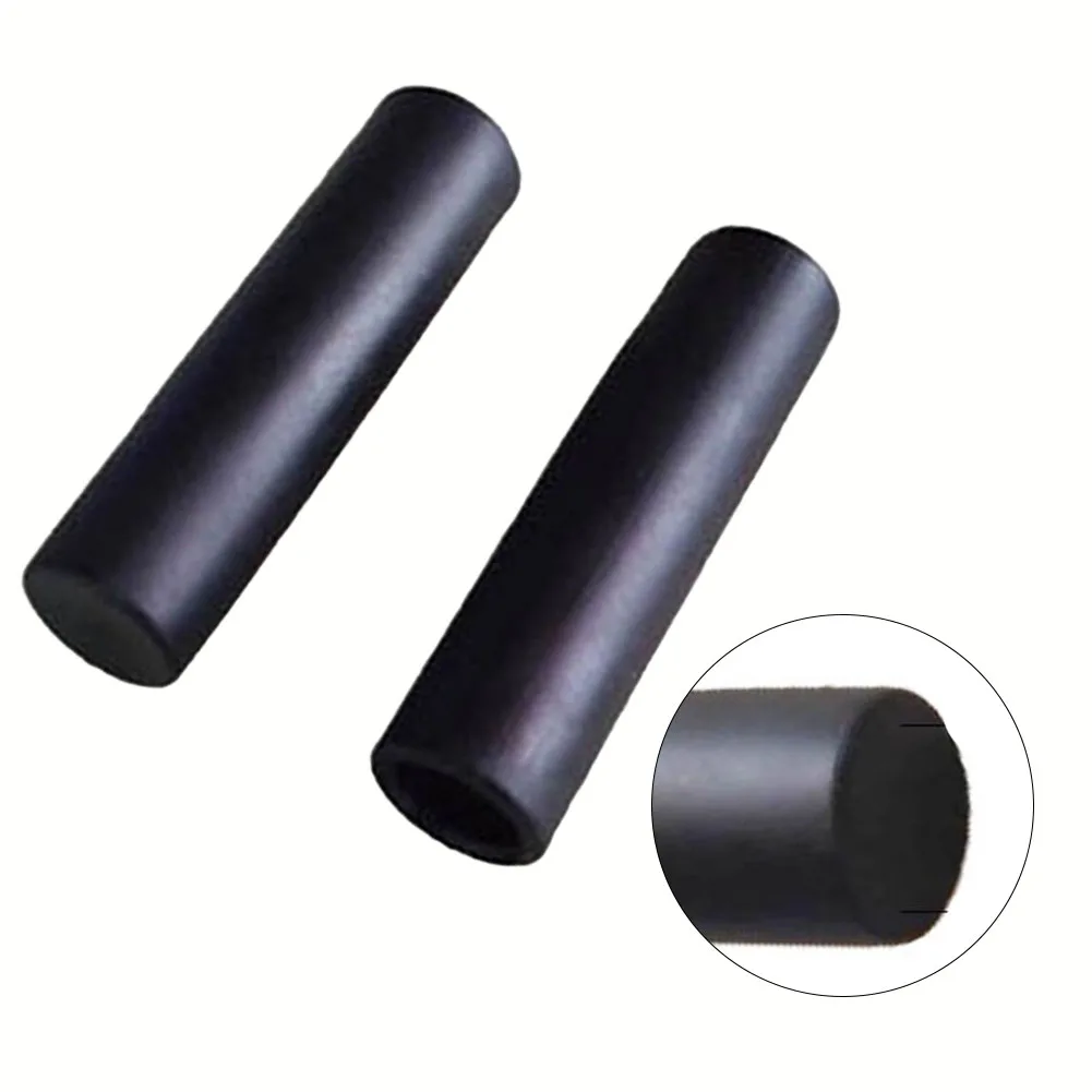 2Pcs Wheelbarrow Rubber Handles 119mm Length with Anti-Slip Groove Design for Secure Grip Compatible with 30mm Round Tubes Black