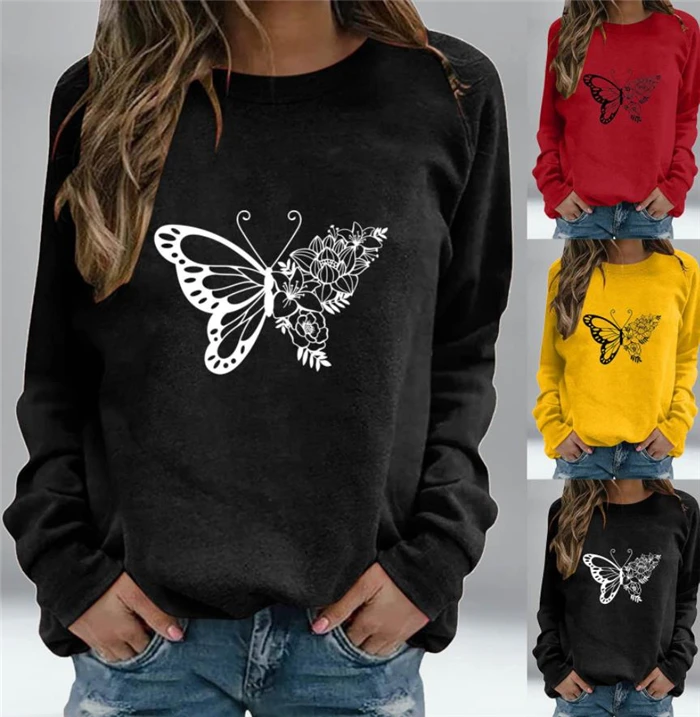 هودي نسائي بأسلوب الشارع بأكمام طويلة من القطن برقبة مستديرة سترة مريحة فضفاضة قطعة واحدة مجموعة الشتاء