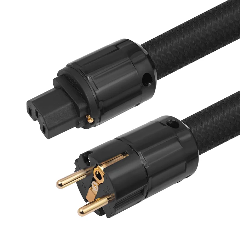 

Exquisite Workmanshipp-12AWG Hifi Power Cable, Hifi Power Cable EU Power Cable, 250V/15A For Speakers, Subwoofer, Turntable, Amp