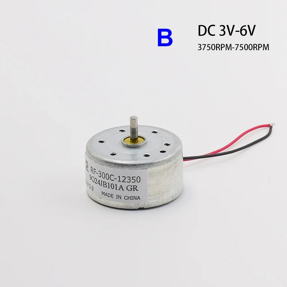 Micro 24mm Diameter RF-300 Round Motor DC 3V 3.7V 5.9V 6V Precious Metal Brush Engine for Car Audio AV CD DVD Player Toy Fan