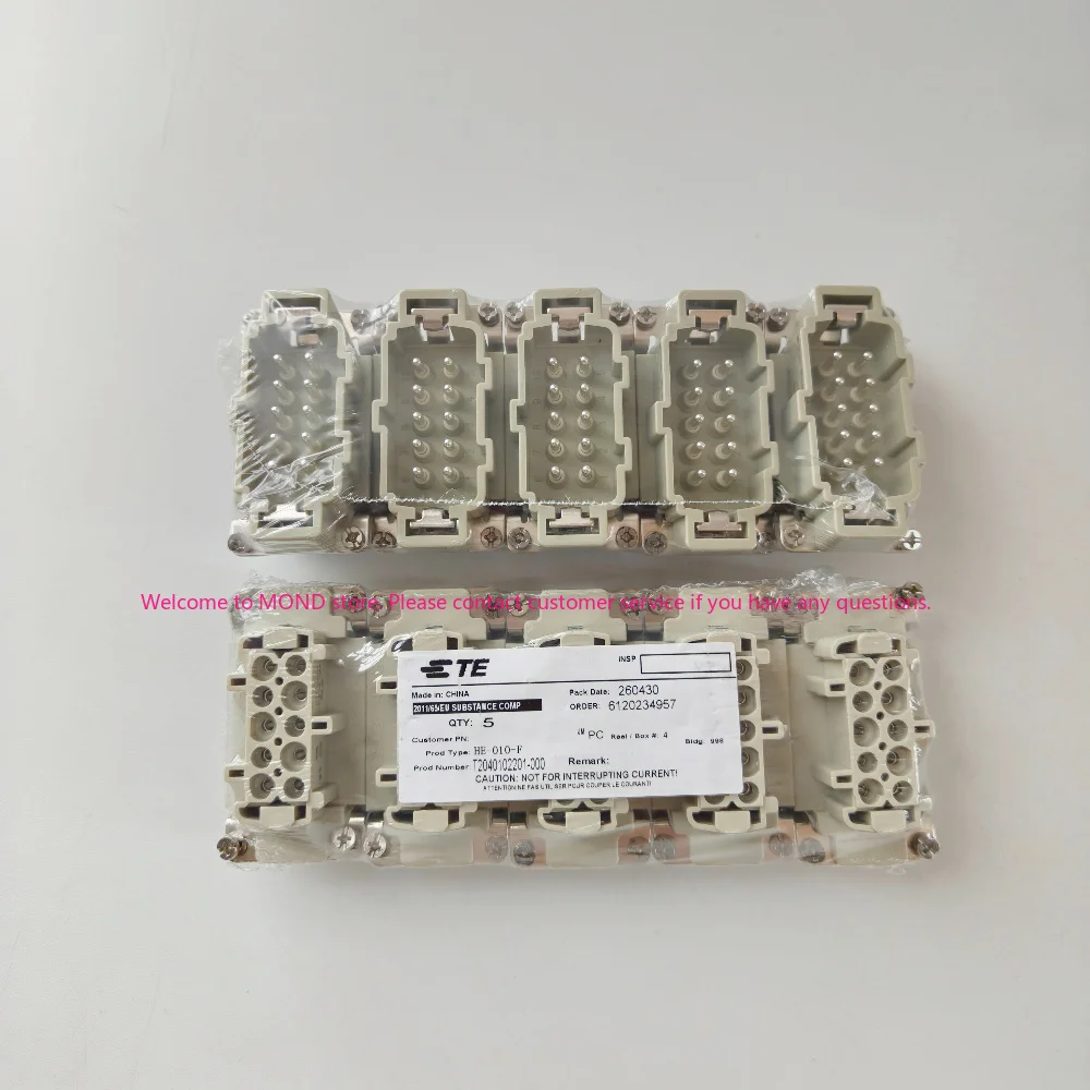 TE SIBAS HDC 1PCS HE-010 10 Pin Male Female Heavy Duty Connector Insert Screw Terminal 500V 16A Industrial Original
