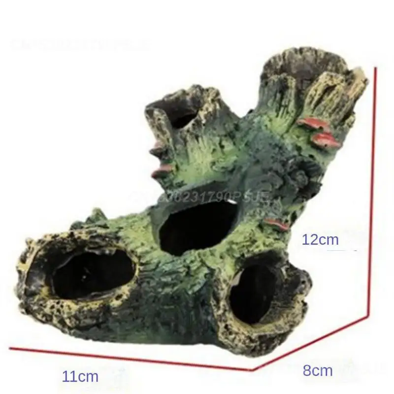 Moss-like Root Landscaping Cichlid Family Shrimp Cave House Aquarium Tree Hole Tank Decorative Fish Tank Decorative Resin