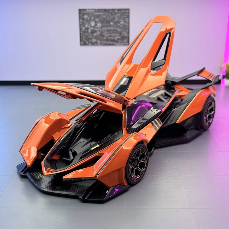 

Масштабная модель суперкара V12 GT 1:18, литая из металла, декоративная игрушечная машинка, имитация звука и света, коллекционная, подарок для детей