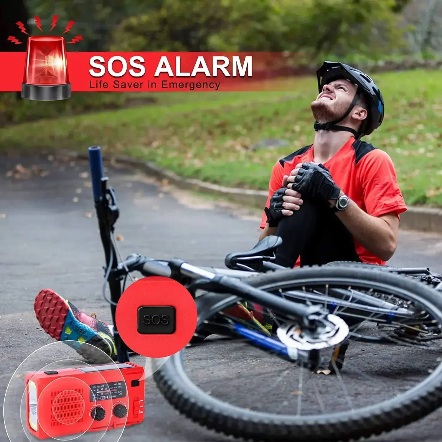 US.EU الطوارئ الطاقة الشمسية كرنك اليد دينامو يختتم 4000mAh شاحن الهاتف البنك SOS AM/FM/NOAA الطقس جيب مصباح يدوي راديو