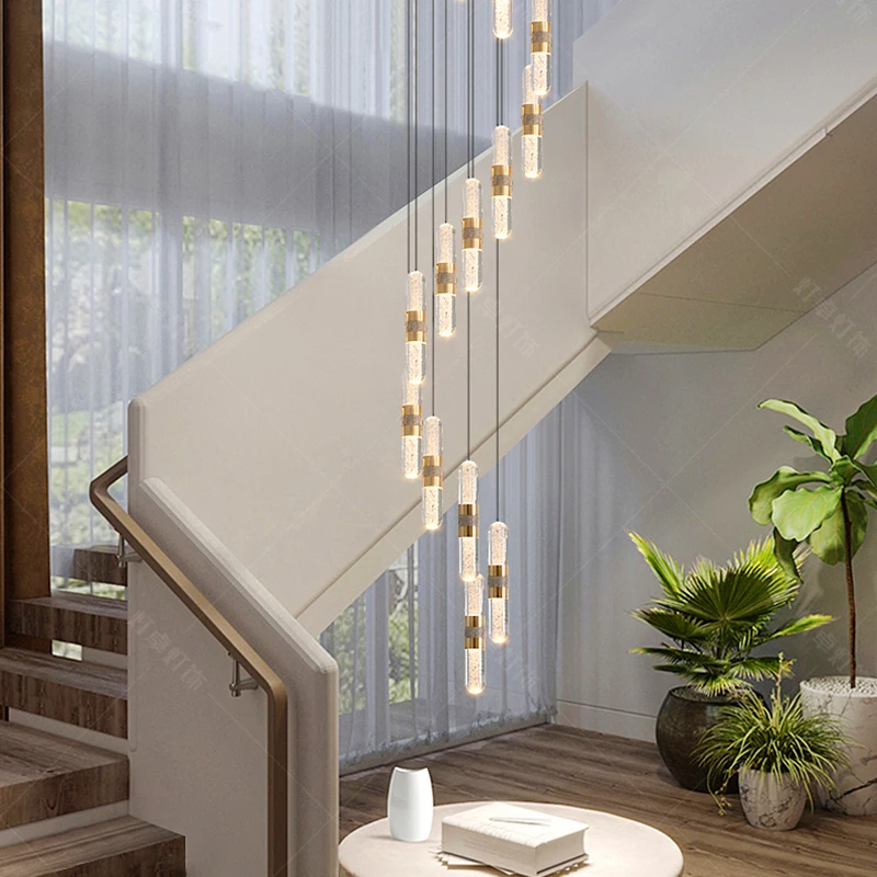 

Modern home decoration crystal chandelier, stair Pendant lamp, living room Pendant lights, interior lighting