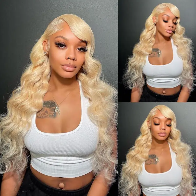 

613 Honey Blonde Brazilian 30 36 inches Body Wave HD Transparent Lace Front Human Hair Wigs 13x6 Lace Frontal Wig Glueless Wig