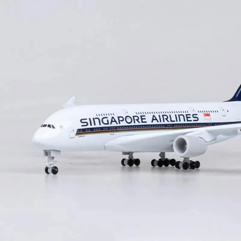 Metalowy model samolotu Airliner 20cm 1:400 Singapore Airlines A380 Metalowa replika Materiał ze stopu Lotnictwo Symulacja Zabawki Chłopiec Prezent