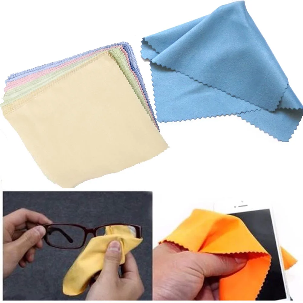 100Pcs Eyeglasses Cleaning Cloth Microfiber Cleaning Wipes For Glasses Camera Lens Cell Phones Eyeglasses Cleaner Wipe 4 Colors