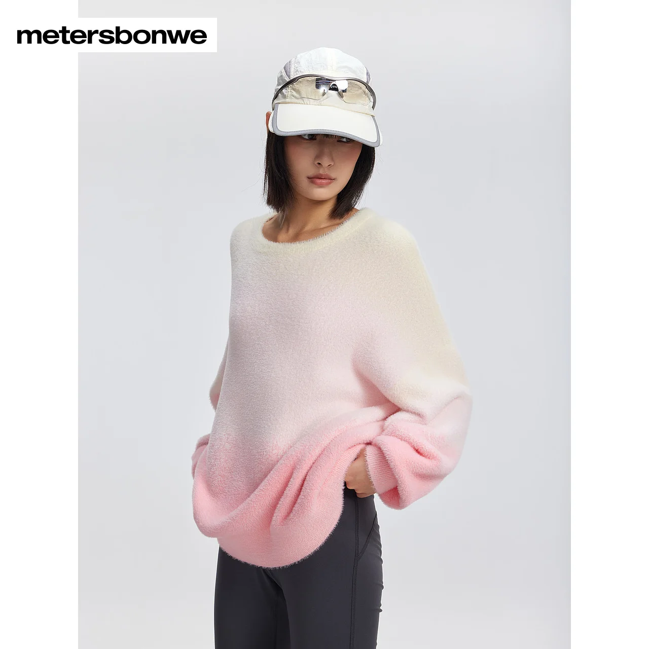 Metersbonwe-Women's Long-Sleeved Sweater Jumper Gradient Color Round Collar Regular Soft Pullover Commuter Sweet Girl Winter