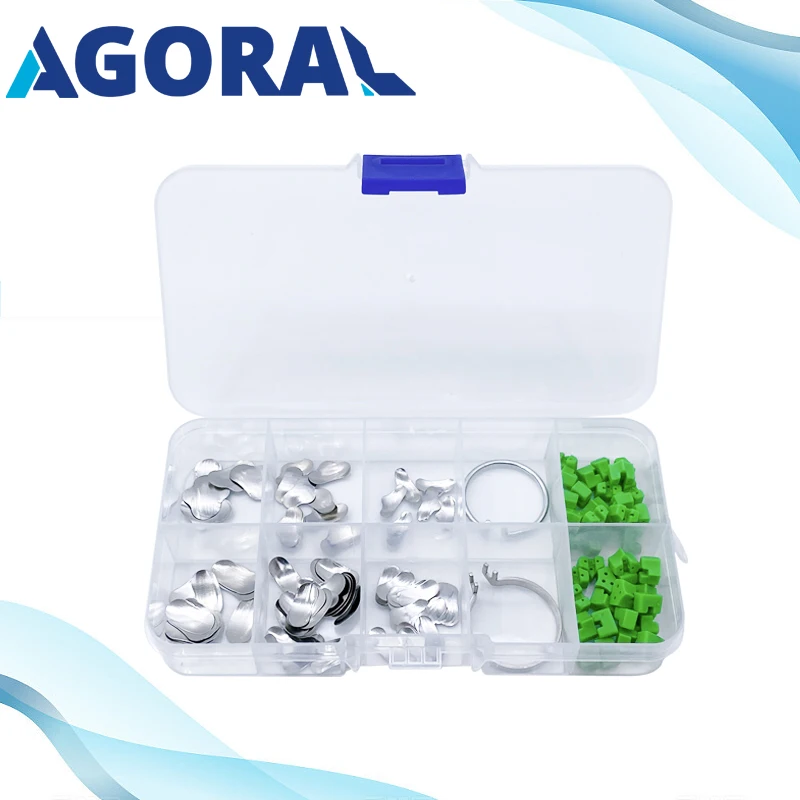 AGORAL 1Set Dental Sectional Contoured Metal Matrices Bands Dentistry Forming Sheet For Teeth Replacement Orthodontic Tool