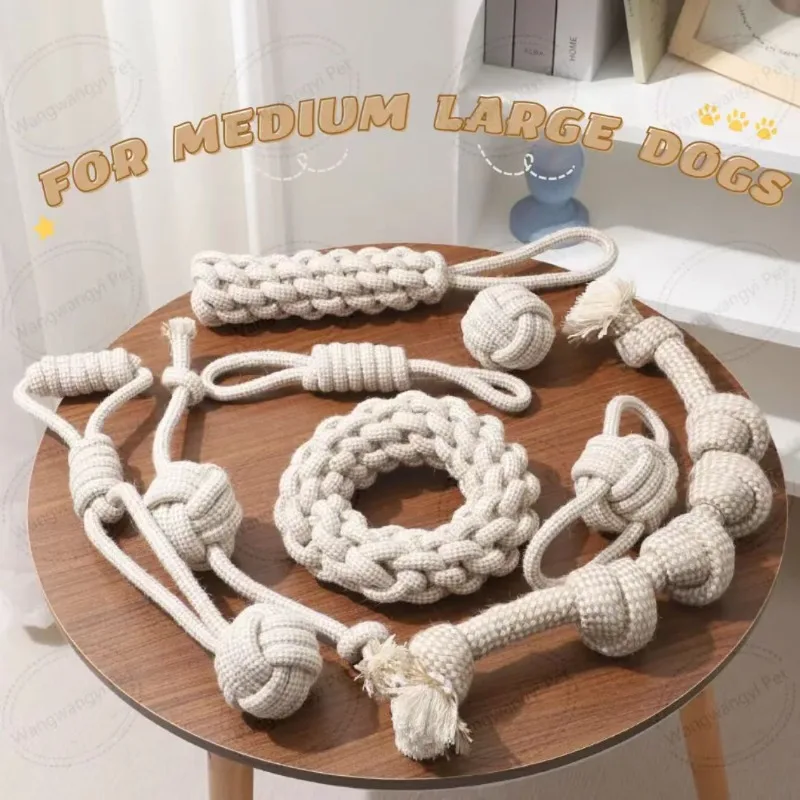 Durable Dog Rope Toy Set for Teeth Cleaning description 6